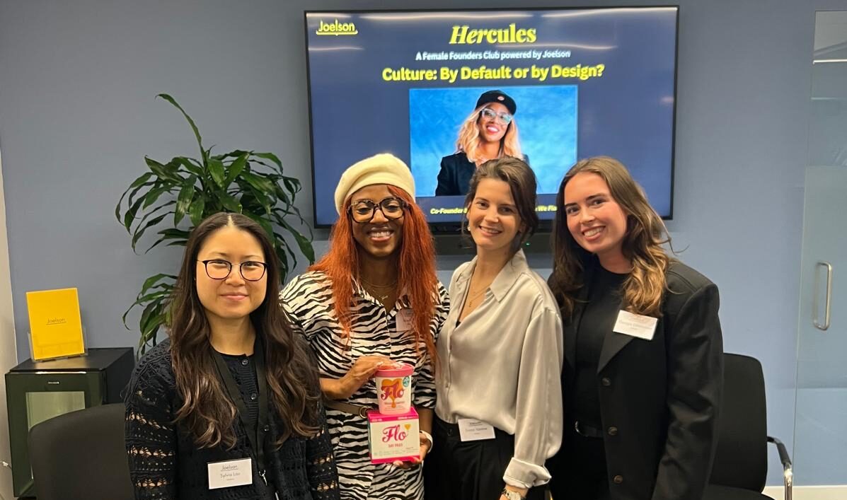 The Joelson Female Founders team with Susan Allen of Here We Flo